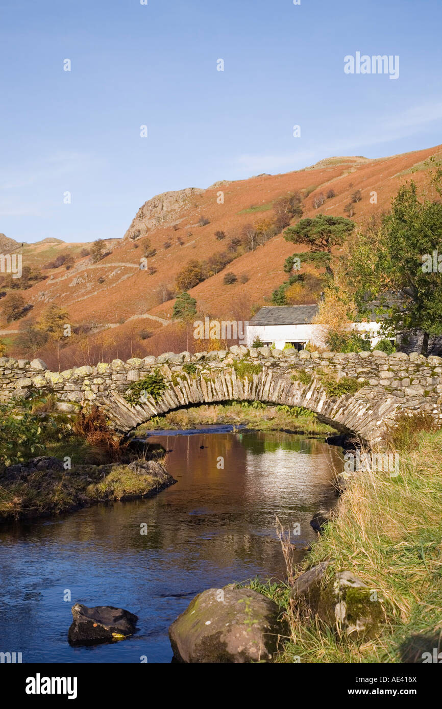 Old stone packhorse bridge over Watendlath Beck, Watendlath, Lake ...