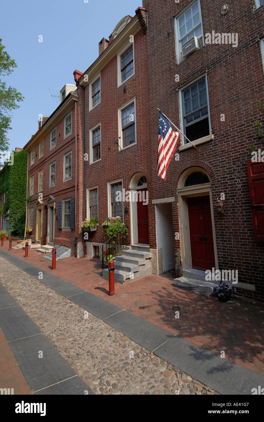 Elfreth's Alley houses Philadelphia Pennsylvania PA USA Stock Photo Alamy