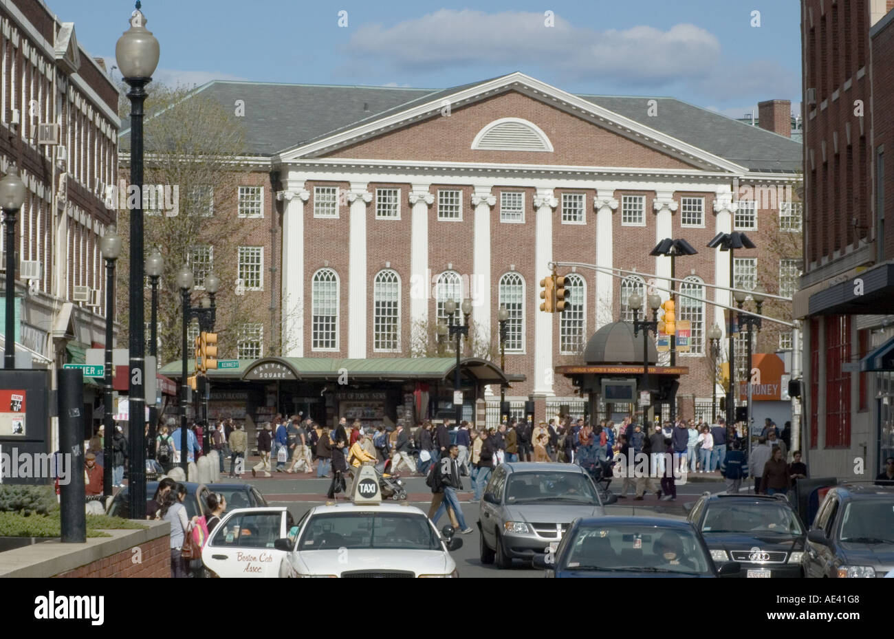 Harvard Square in Cambridge Massachusetts Stock Photo