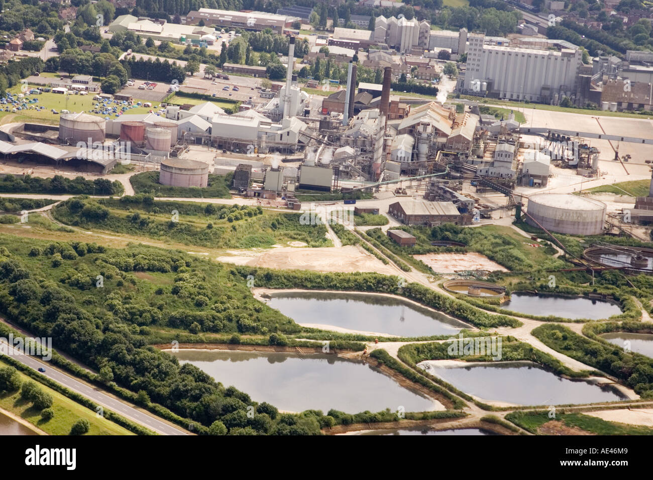 The sugar beet factory at Bury St Edmunds in Suffolk as seen from a