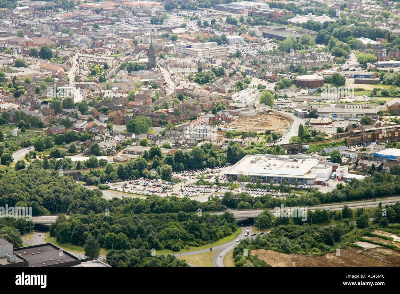 aerial view of Bury St Edmunds in Suffolk in 2006 Stock Photo