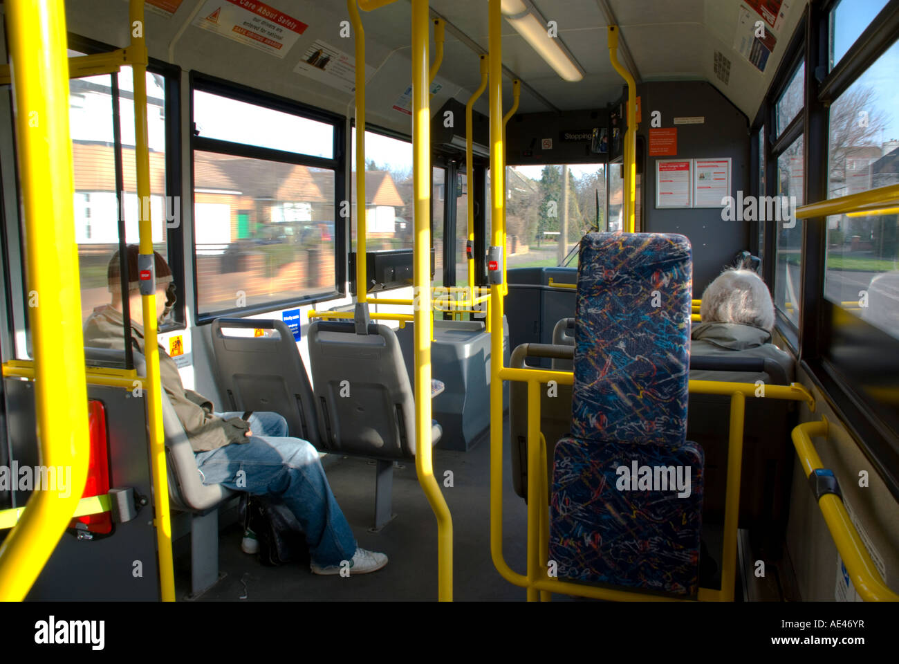 Interior of a public bus England United Kingdom Europe 