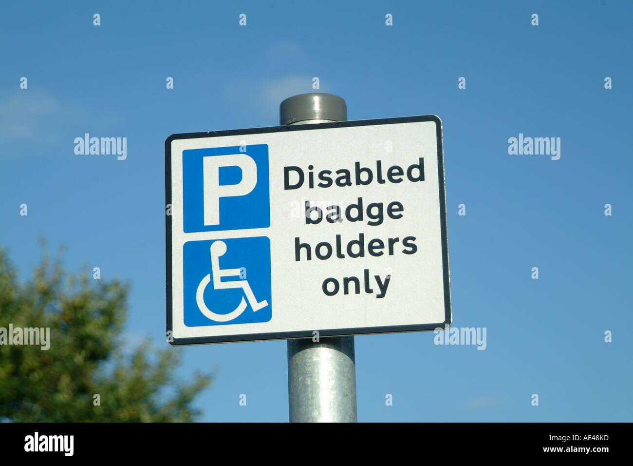 Parking sign for disabled badge holders in the UK Stock Photo Alamy