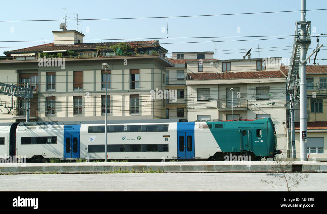 Local service double decker train at florence SMN railway station Tuscany  Italy Stock Photo - Alamy