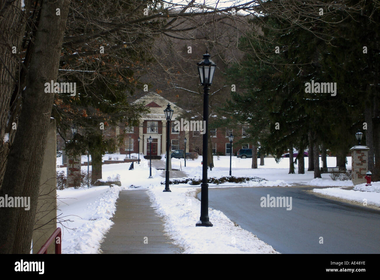 Winter snow and ice, Alfred, New York state United States of America