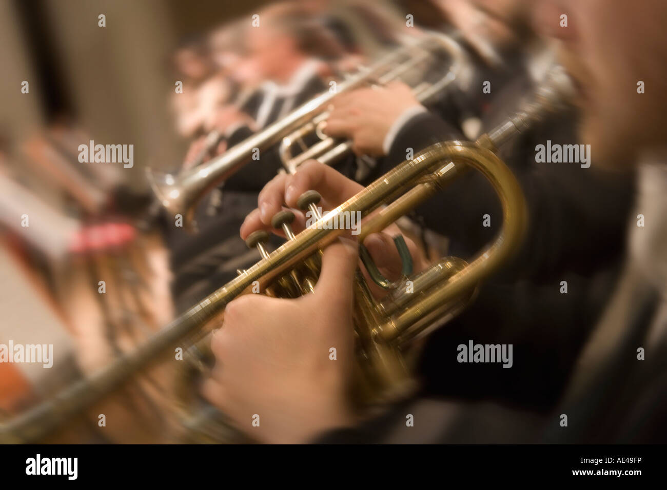 Classic Music Orchestra Trumpet Stock Photo