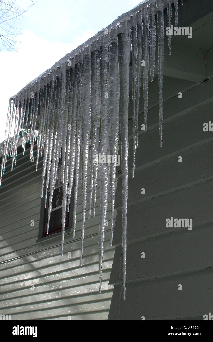 Winter snow and ice, Alfred, New York state United States of America
