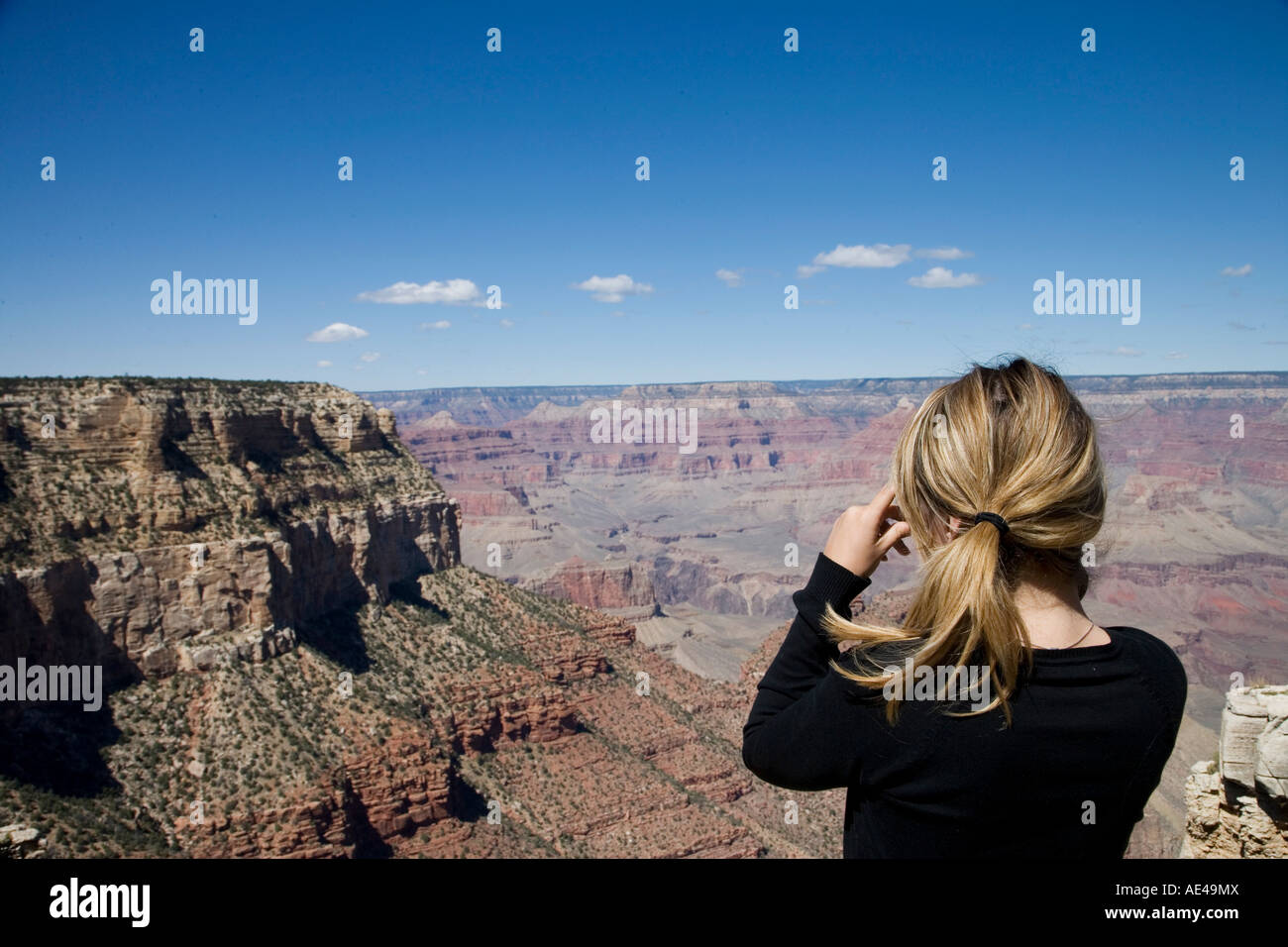 Woman taking photos, Grand Canyon National Park, UNESCO World Heritage ...