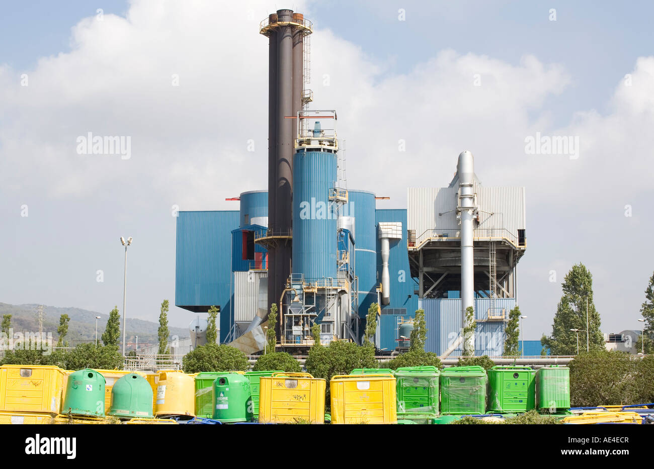 recycle containers and waste plant in mataro Stock Photo - Alamy
