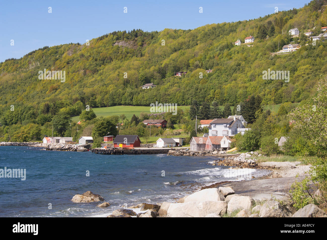 Fjord side scenery near Tau Stavanger Norway Stock Photo - Alamy