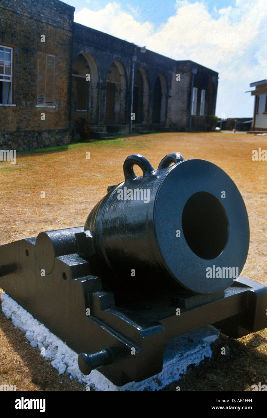 Scarborough Tobago Trinidad Fort King George with Cannon Stock Photo
