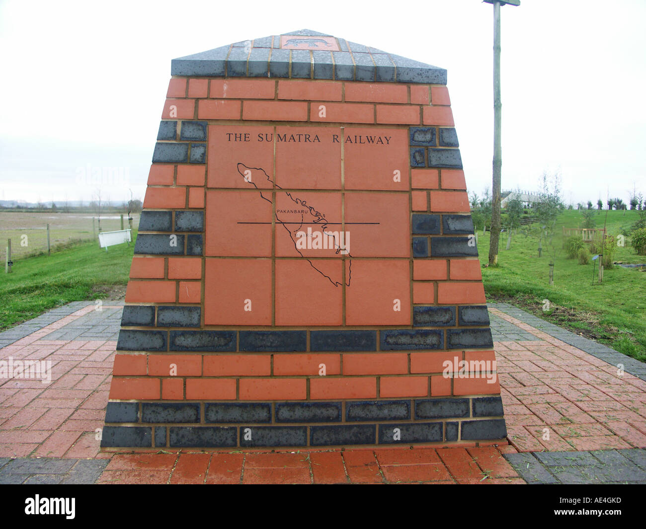 Sumatra Railway Memorial at the National Memorial Arboretum in Alrewas Staffordshire Stock Photo