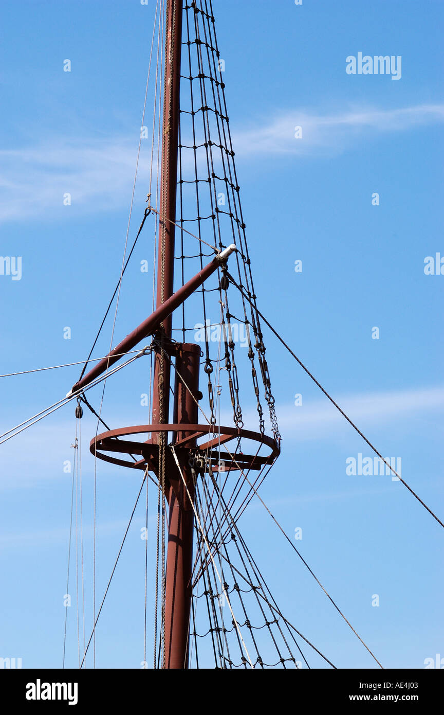 Sailing ship rigging Stock Photo Alamy