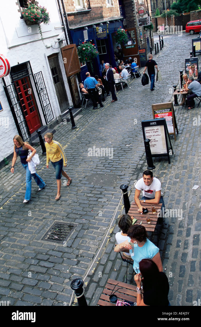 Bars and restaurants in Ashton Lane, West End area, Glasgow, Scotland