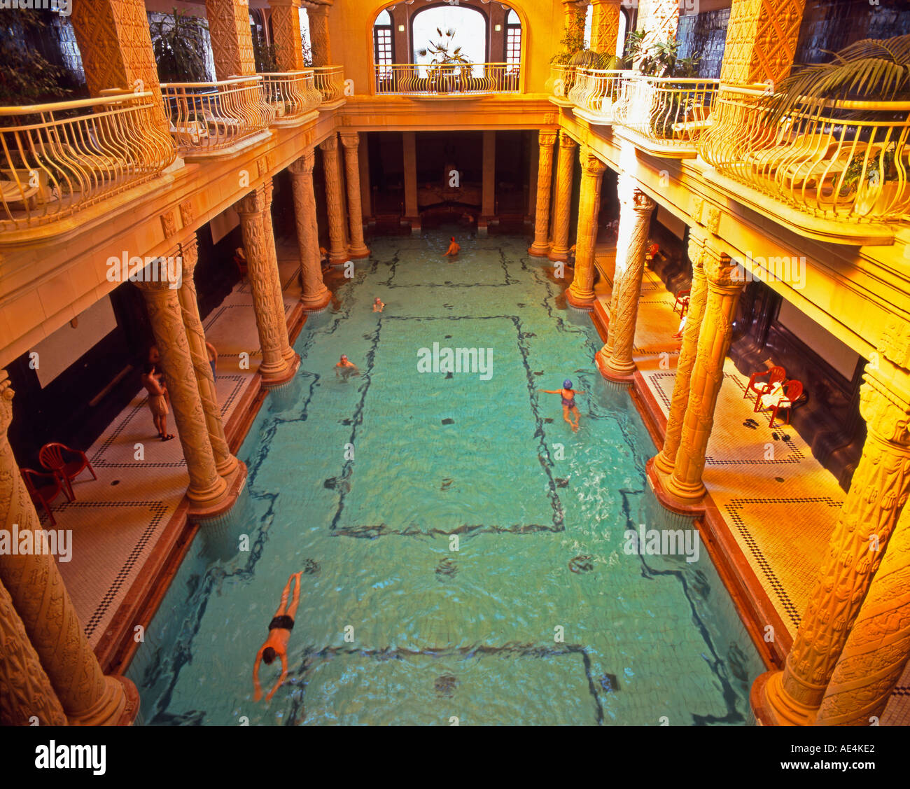 hungary Budapest Gellert Spa Resort Hotel pool Stock Photo