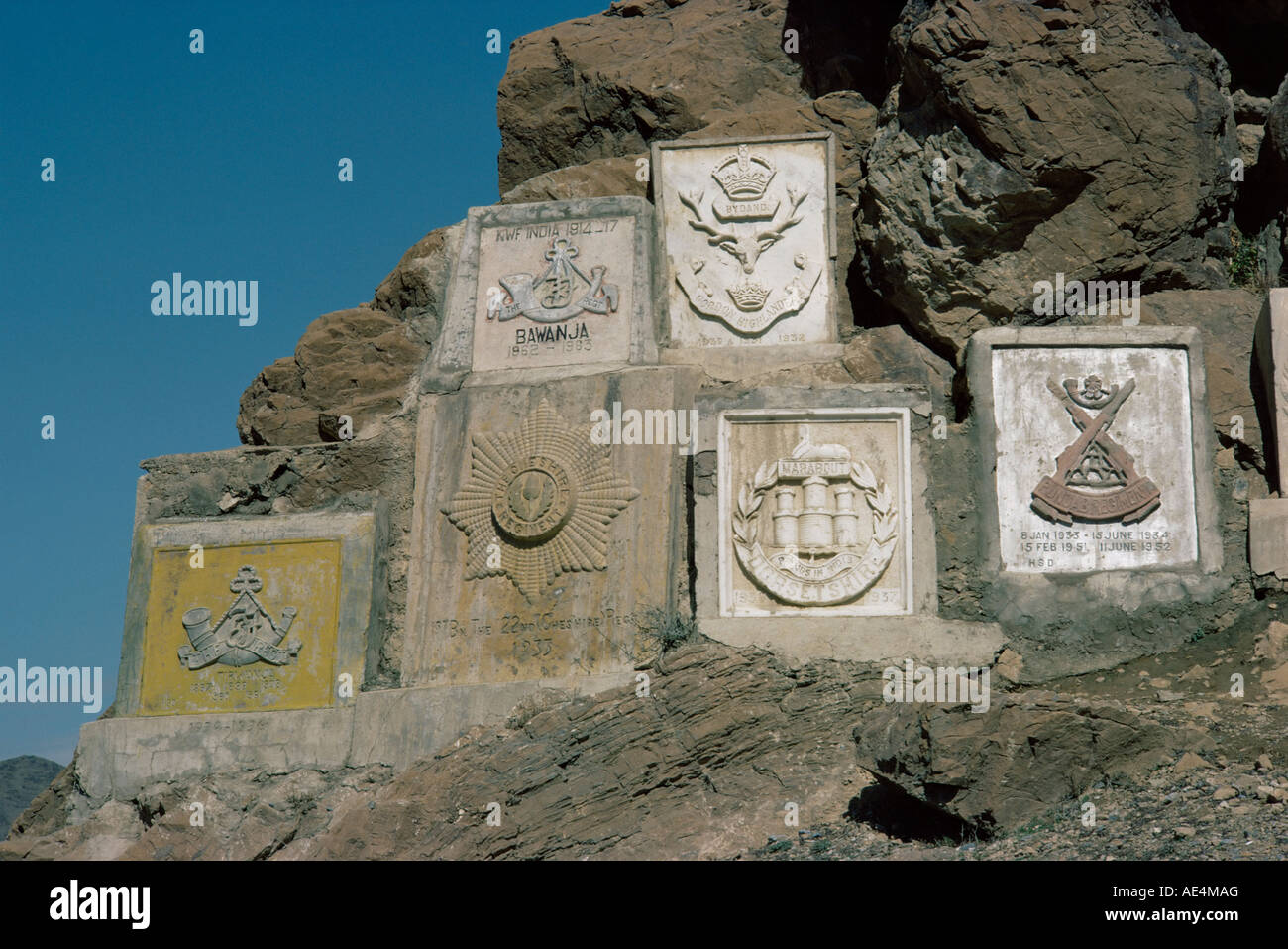British Army insignia, Khyber Pass, Pakistan, Asia Stock Photo