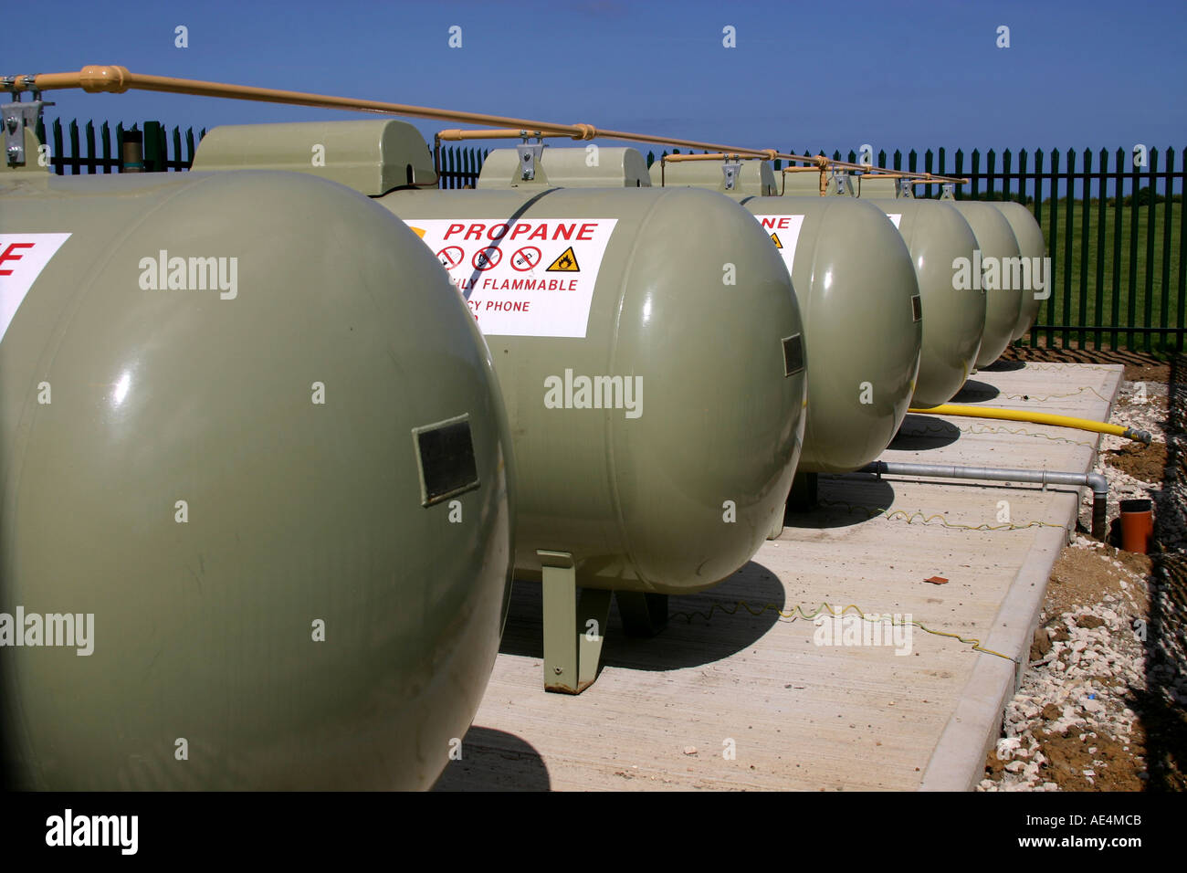 New tank farm at a caravan site to supply propane gas to caravans for
