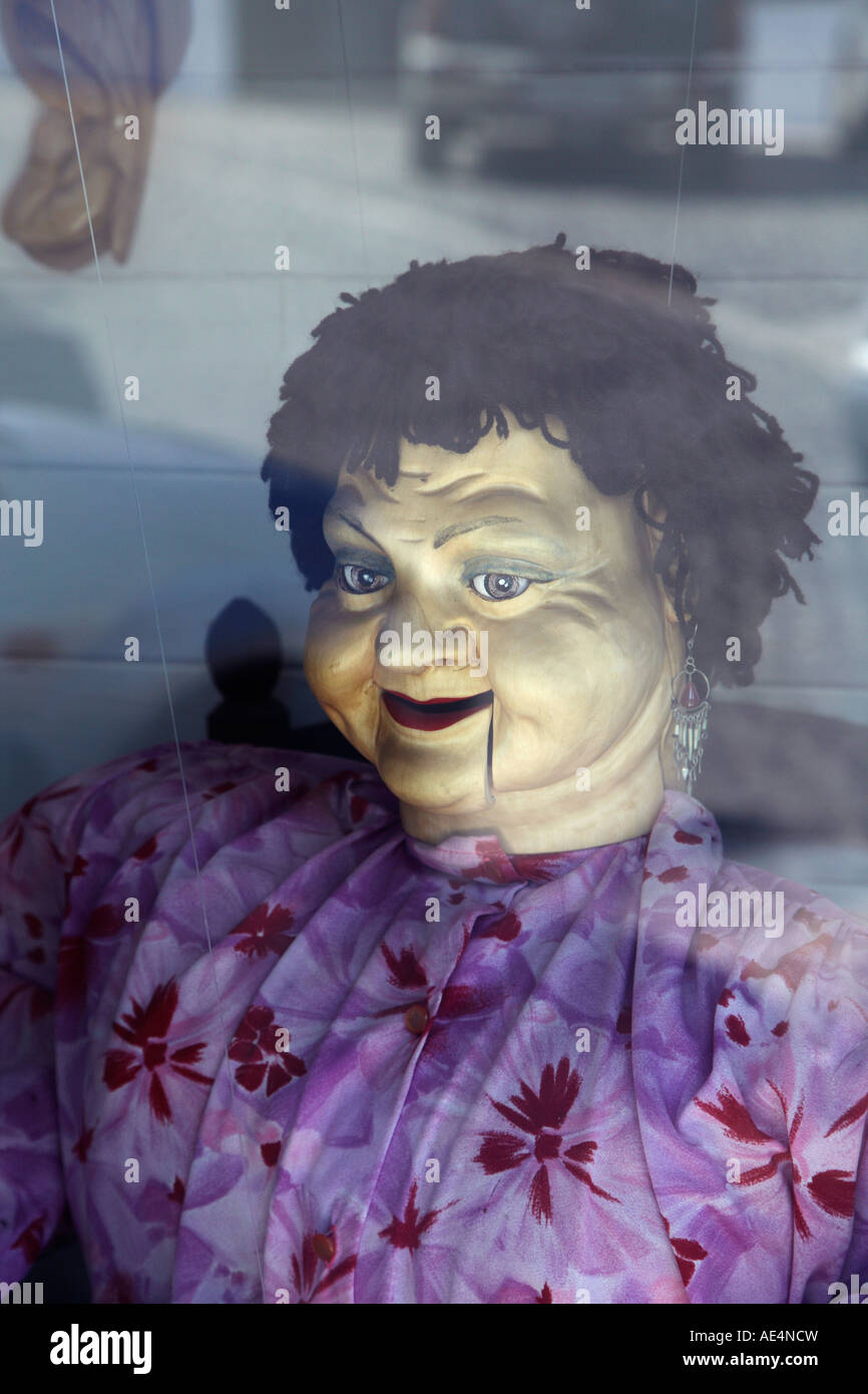Wax model of a woman through glass Stock Photo Alamy