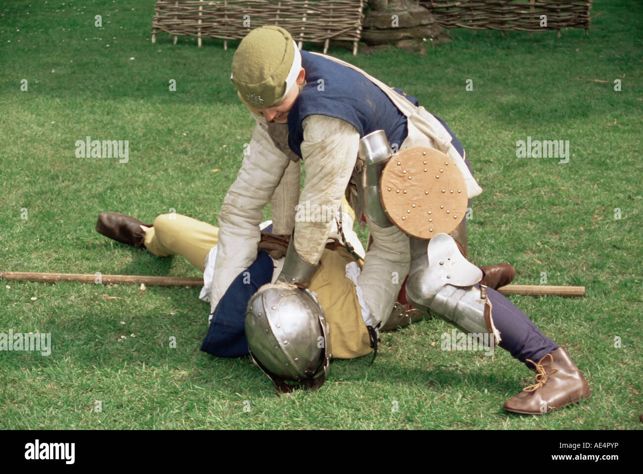Reenactment of medieval combat, Wars of the Roses Society, Worcester, England, United Kingdom