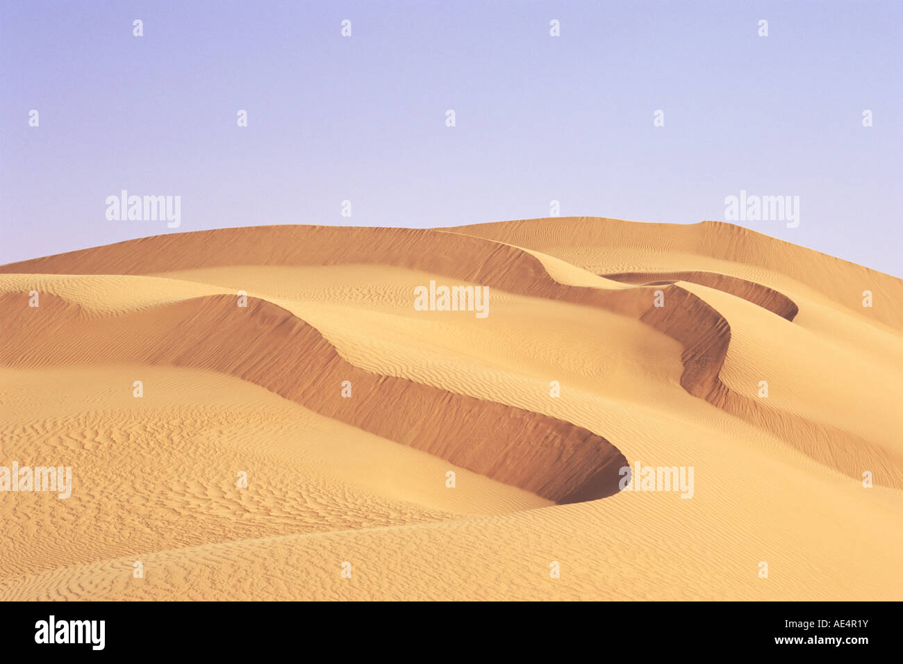Sand dunes, Erg Murzuq, Fezzan, Sahara Desert, Libya, North Africa, Africa Stock Photo