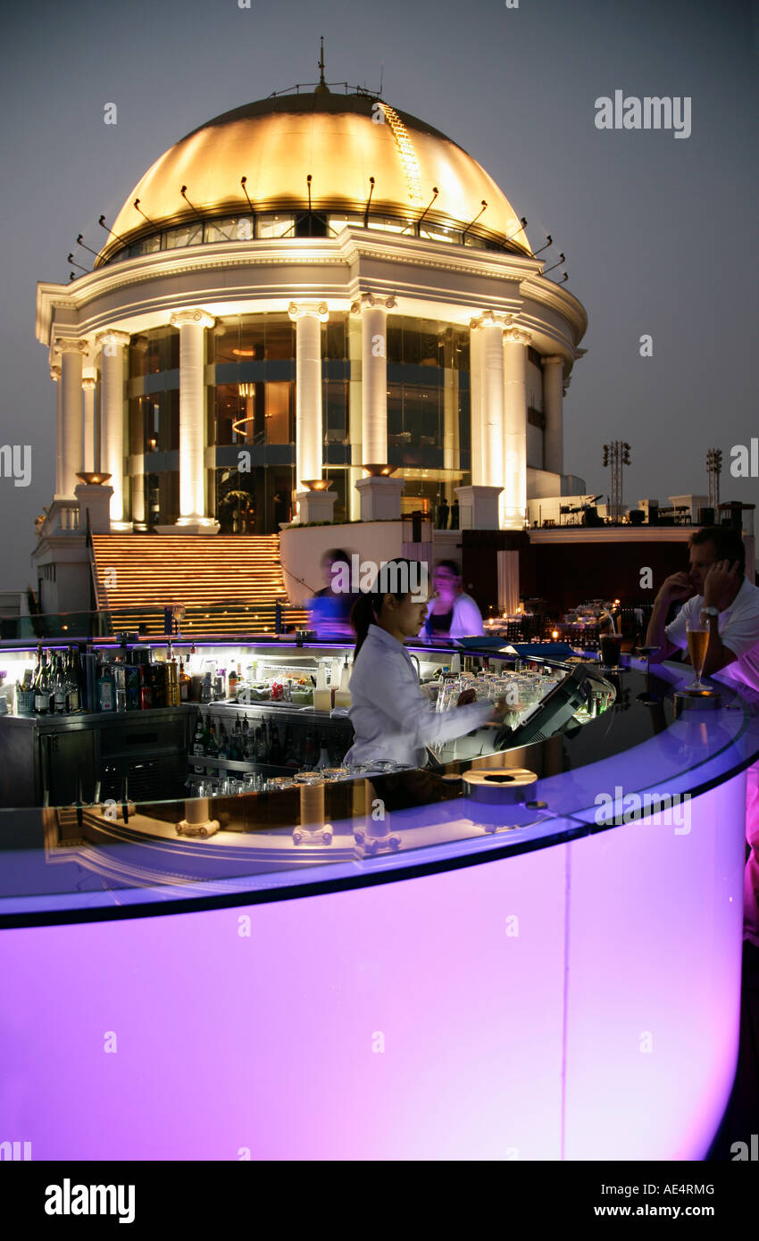 The Sirocco Bar, on Top of State Tower, Bangkok, Thailand, Southeast Asia, Asia Stock Photo