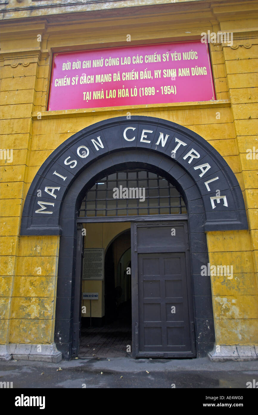 Infamous French and Vietnamese Hoa Lo prison also called the Hanoi Hilton Vietnam Stock Photo