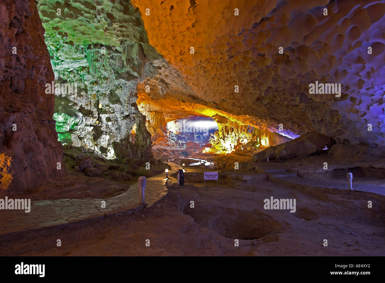 Hang Sung Sot or Amazing Cave a popular visitor spot in Halong Bay Vietnam Stock Photo