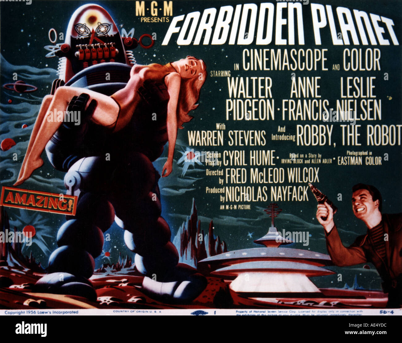 FORBIDDEN PLANET Poster for this 1956 film Stock Photo