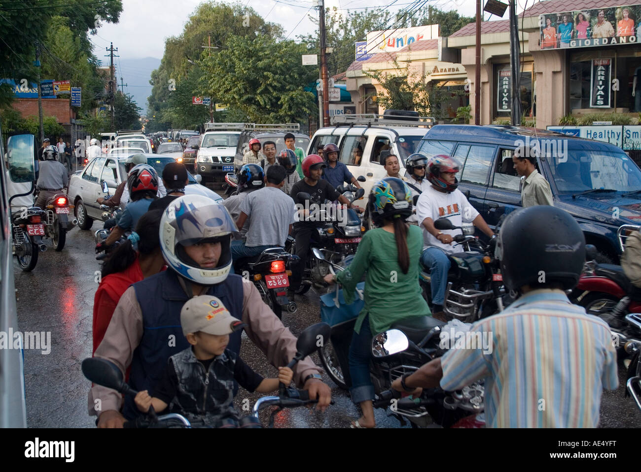 Traffic, Kathmandu, Nepal, Asia Stock Photo Alamy