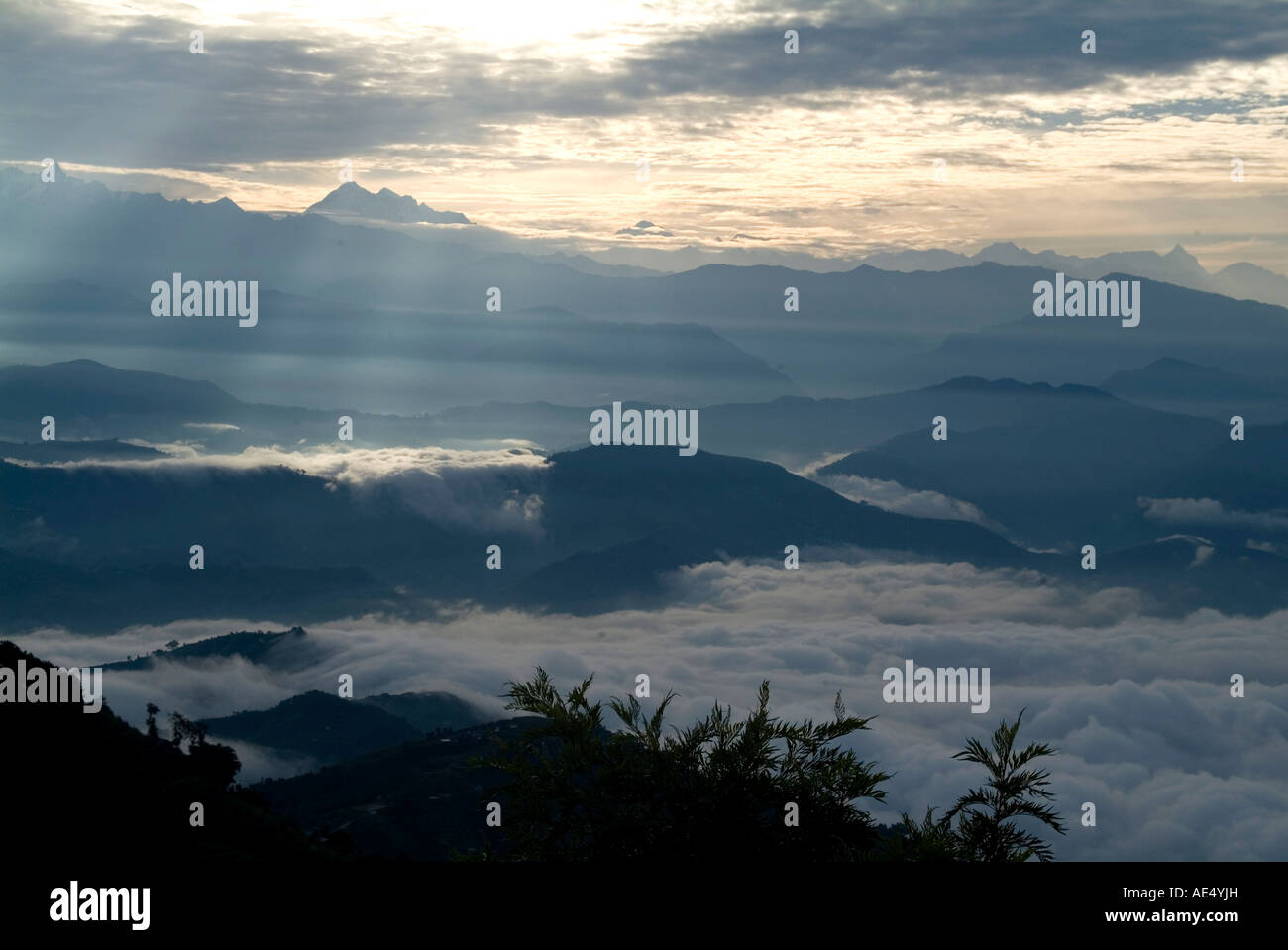 Himalaya view, Nagarkot, Nepal, Asia Stock Photo Alamy