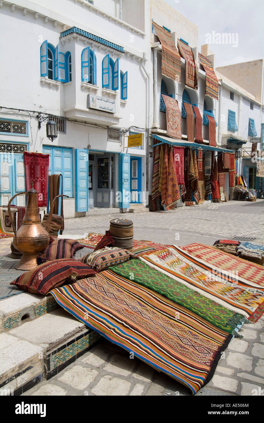 Carpet market, Kairouan, Tunisia, North Africa, Africa Stock Photo Alamy