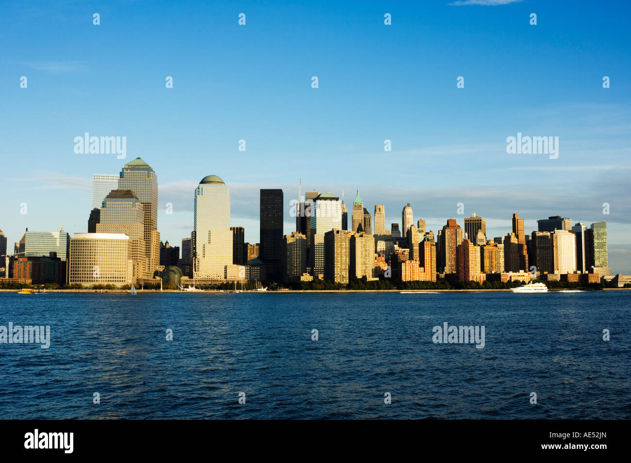 Image showcasing Lower Manhattan skyline across the Hudson River, New York City, New ...