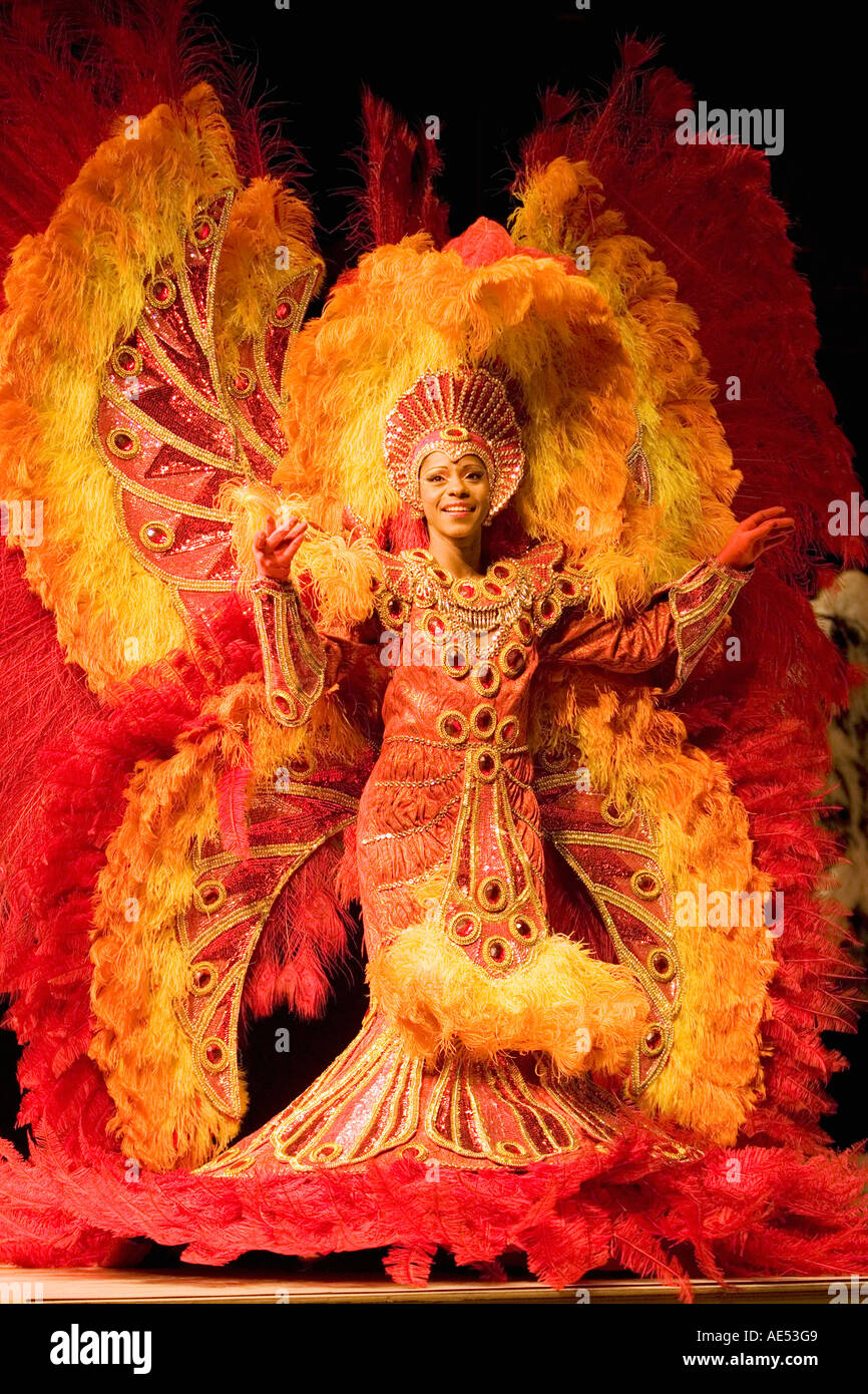 Dancers at the Samba Show in the Leblon Plataforma Uno Club Rio de Janeiro Brazil Stock Photo