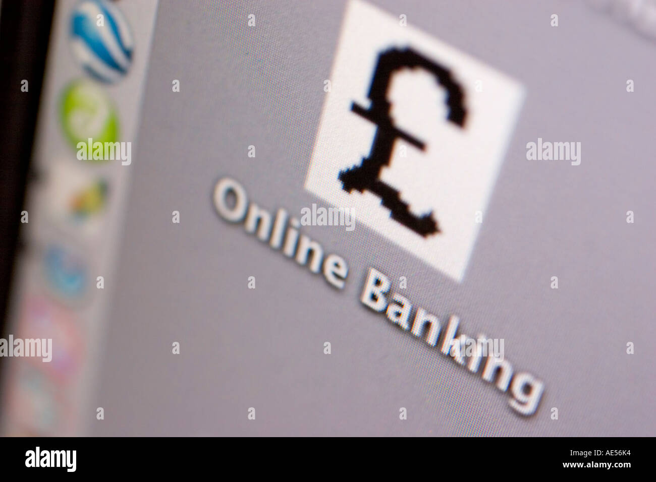 MacintoshPC personal Computer screen with online banking folder Stock Photo