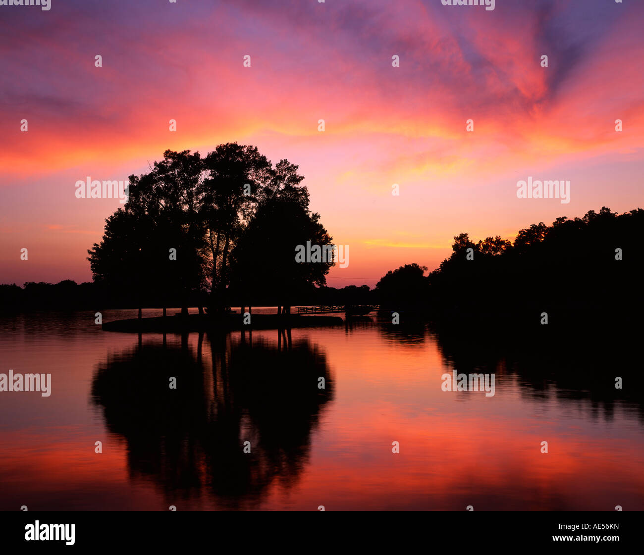 Sunset Albert Lea Lake Minnesota USA Stock Photo Alamy