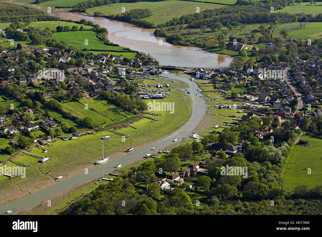 Wootton Creek from the air, Isle of Wight Stock Photo