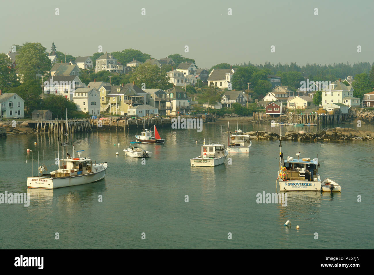 AJD59367, Stonington, ME, Maine, Deer Isle, fishing harbor Stock Photo