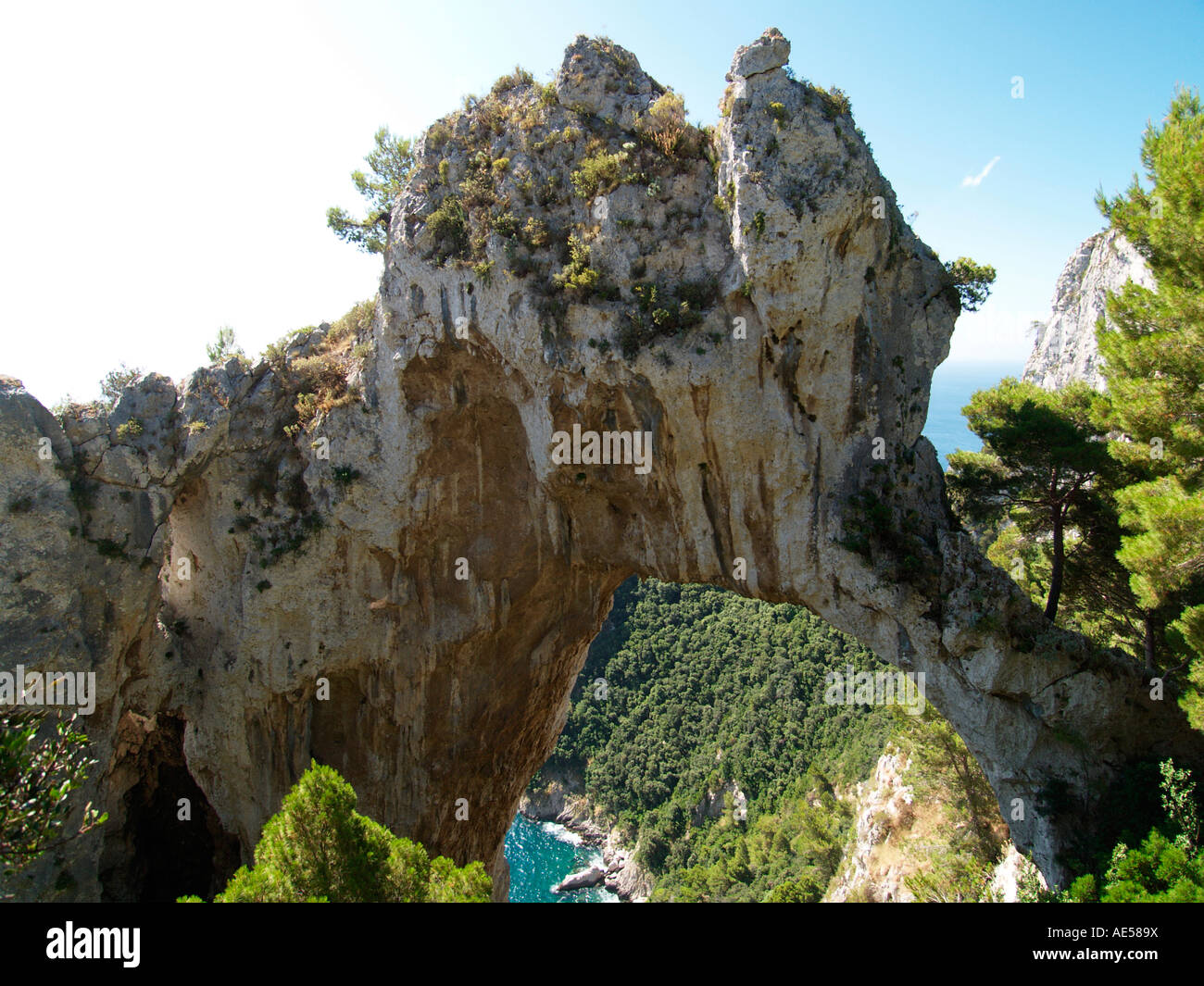 View of The Natural Arch Arco Naturale Capri Italy Stock Photo - Alamy