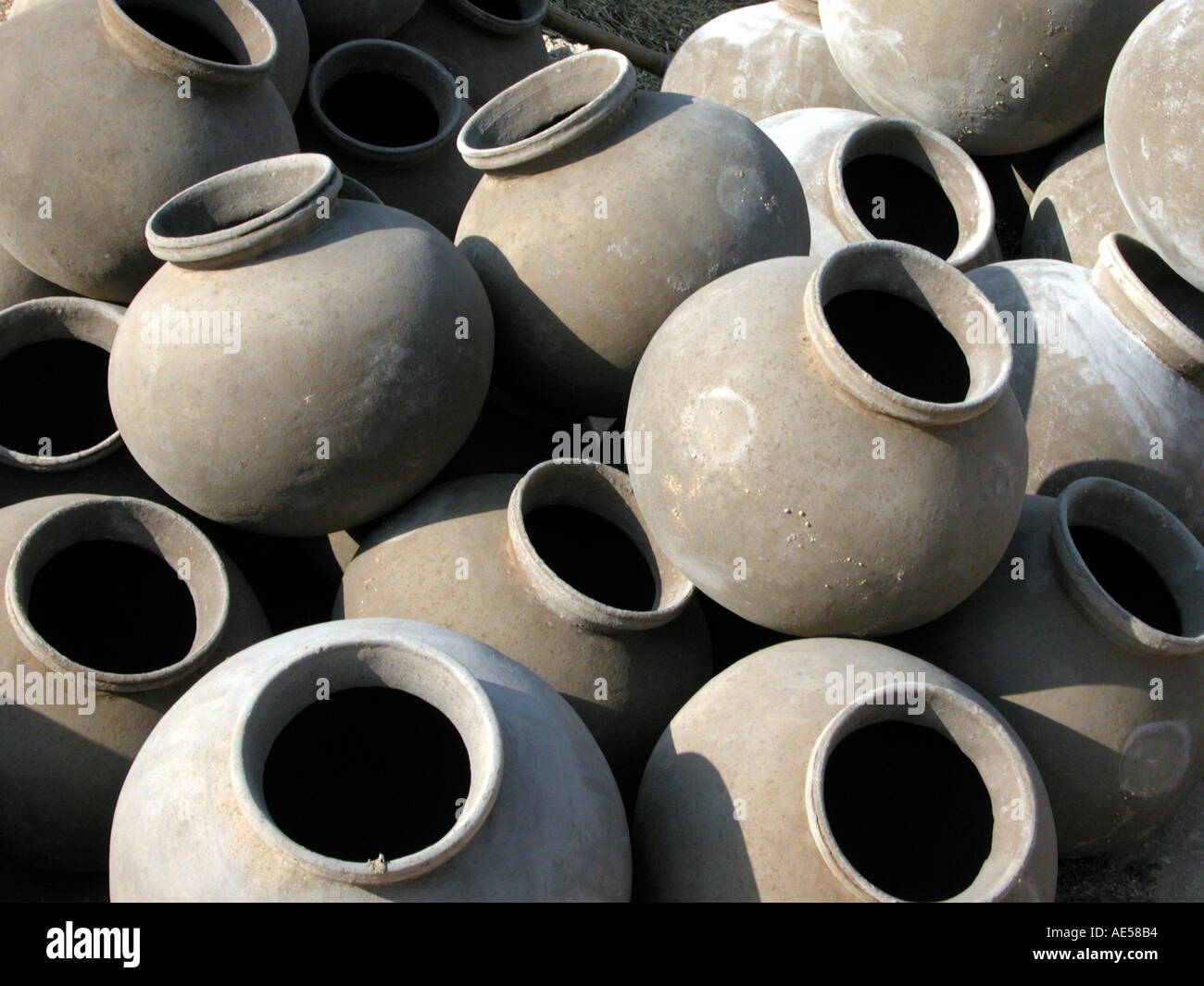 Earthen pots after firing India Rajasthan Stock Photo 940212 Alamy