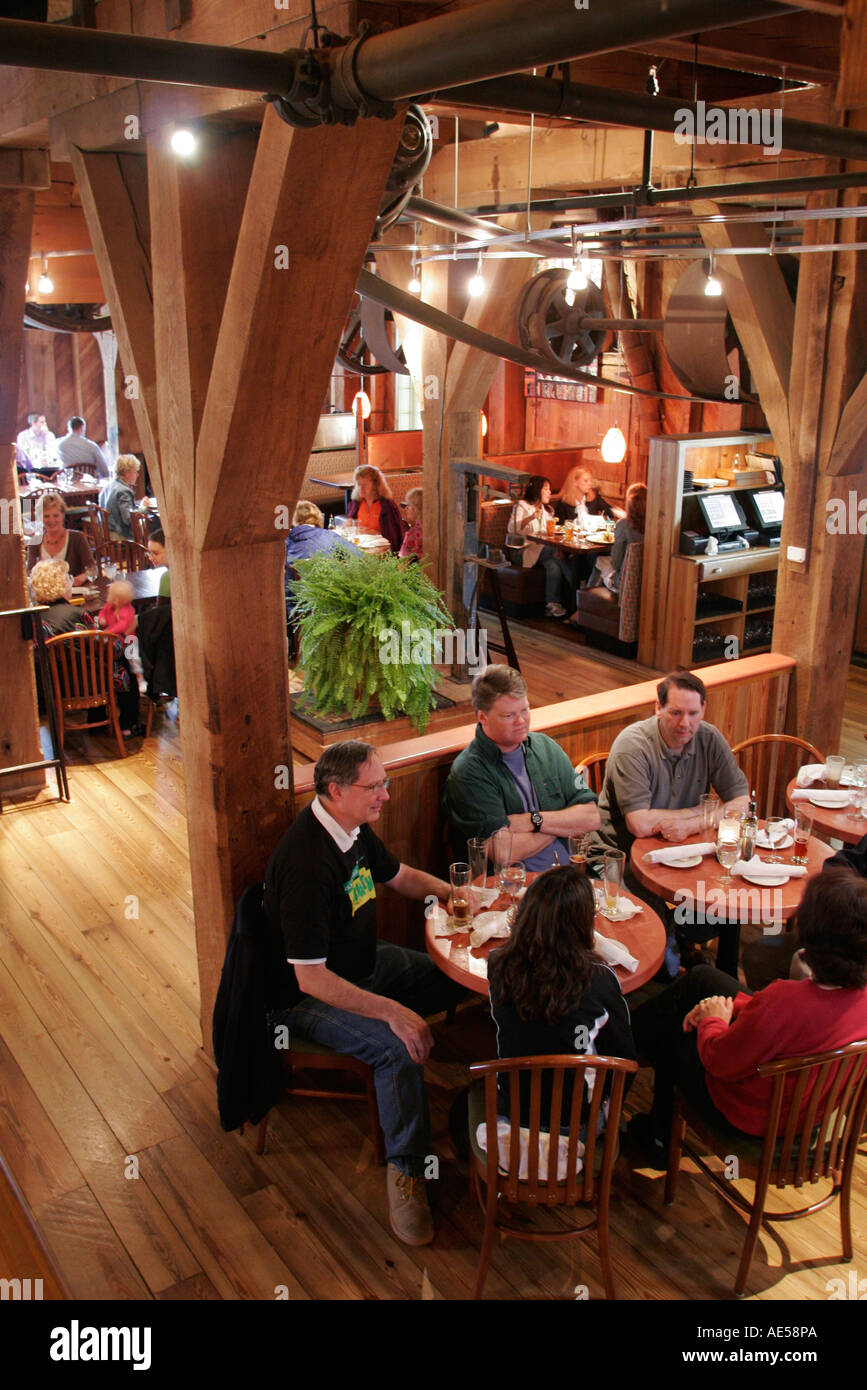 Virginia Purcellville Magnolia's at the Mill restaurant tables Stock