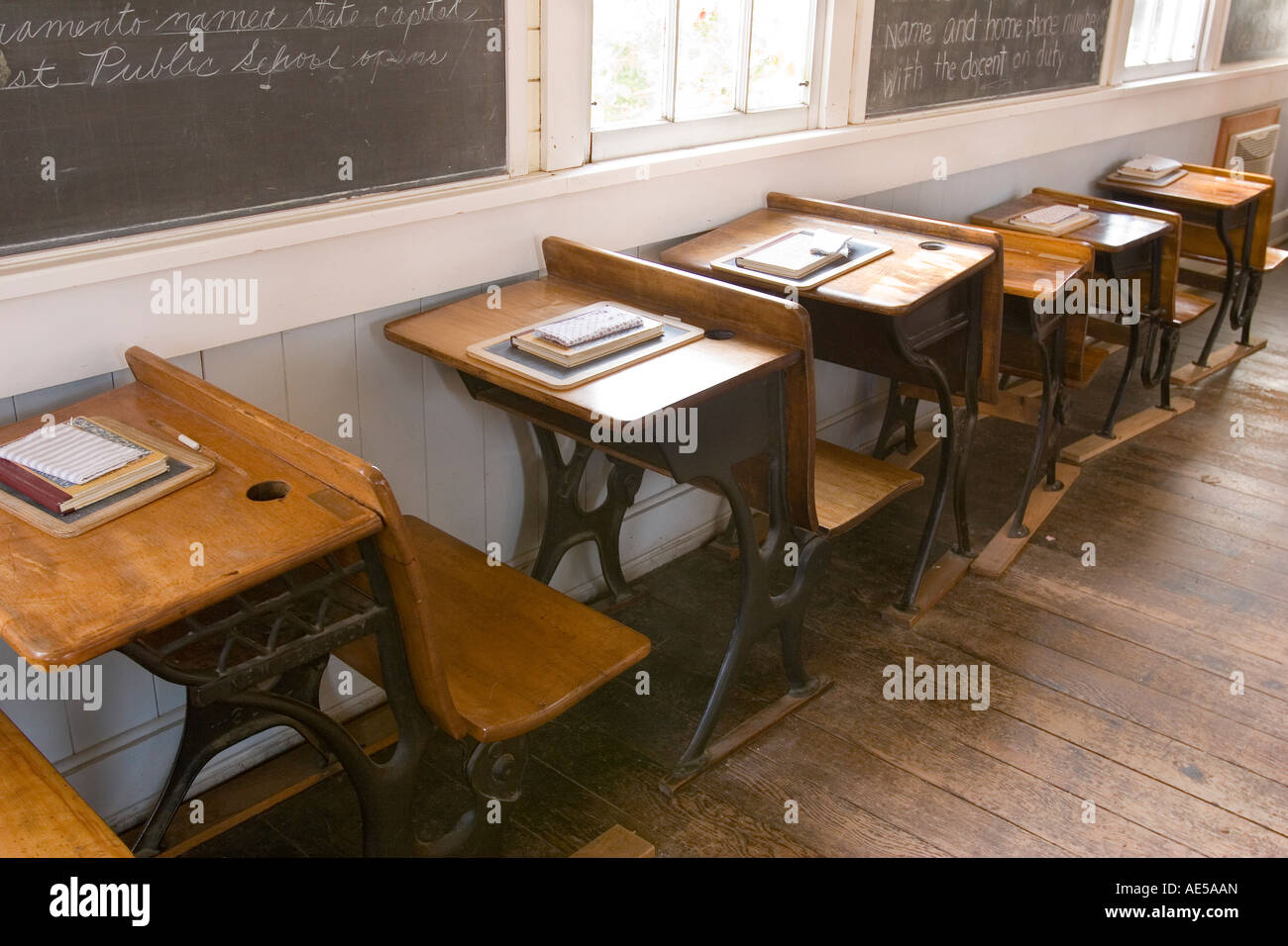 Classroom In Replica Of 1800s Era One Room Schoolhouse With