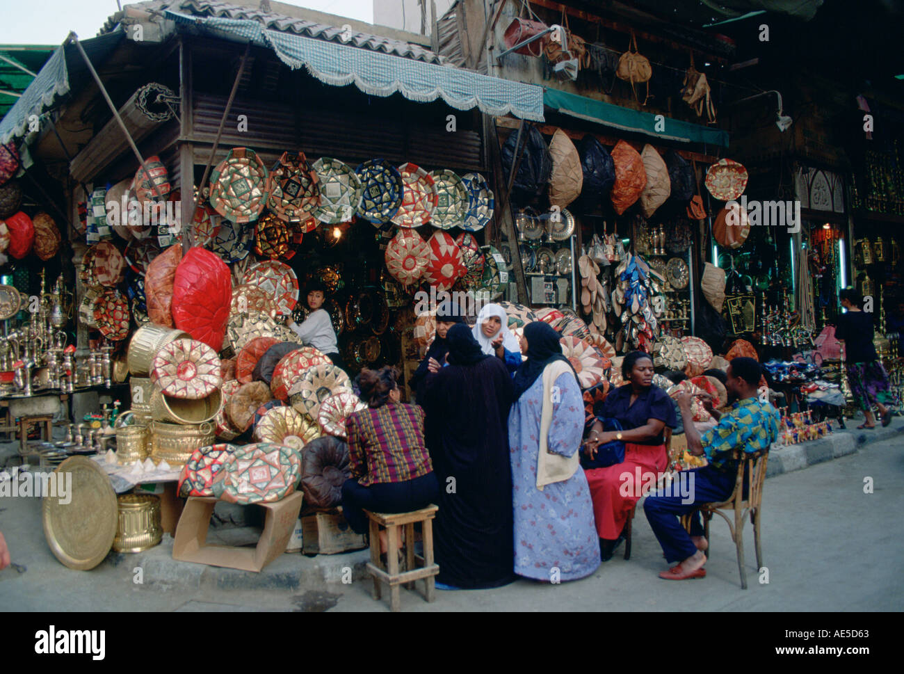 Shoppers in the Souk in Cairo Egypt Stock Photo