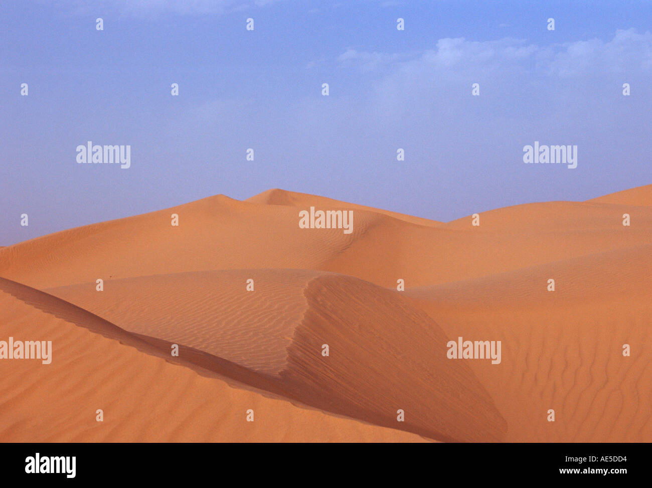 Blue sky and sand Dunes in the Sahara Desert Morocco Stock Photo - Alamy