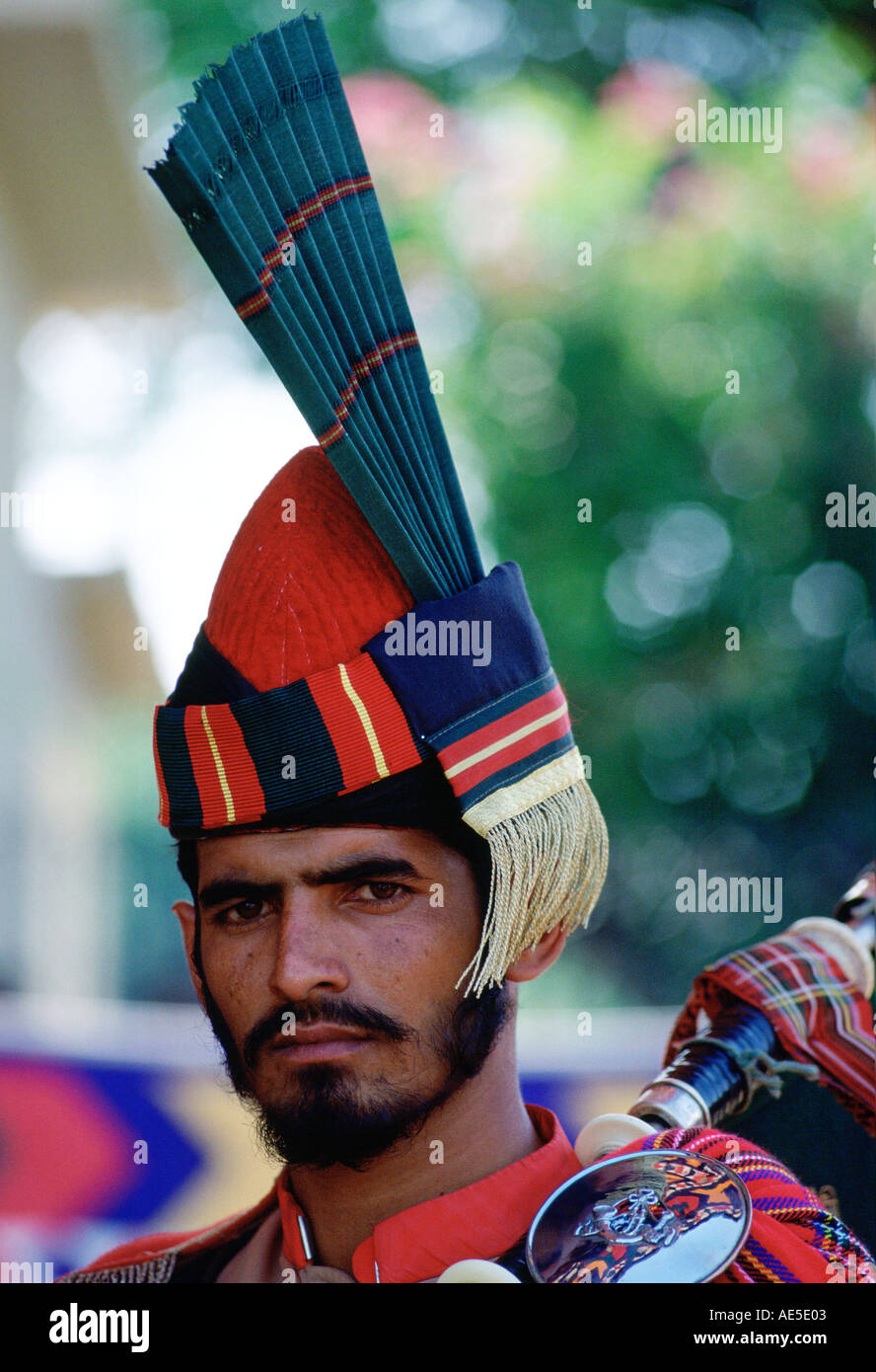 Piper in a military band in Pakistan Stock Photo