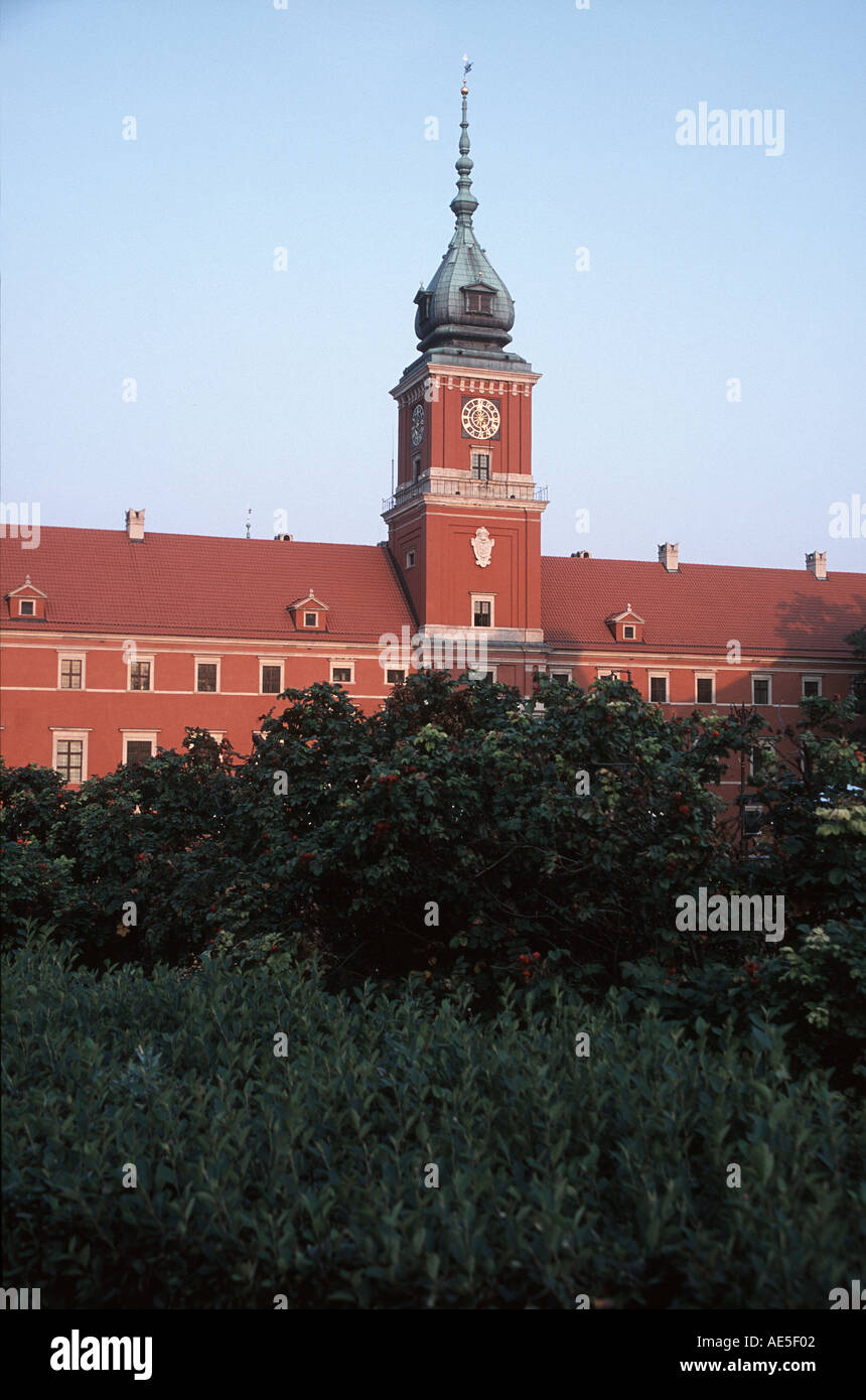 Royal, Castle, Warsaw ,Poland, vertical, castle, tower, bell tower, the seat, dome, green rooms, windows, sky, spire Stock Photo