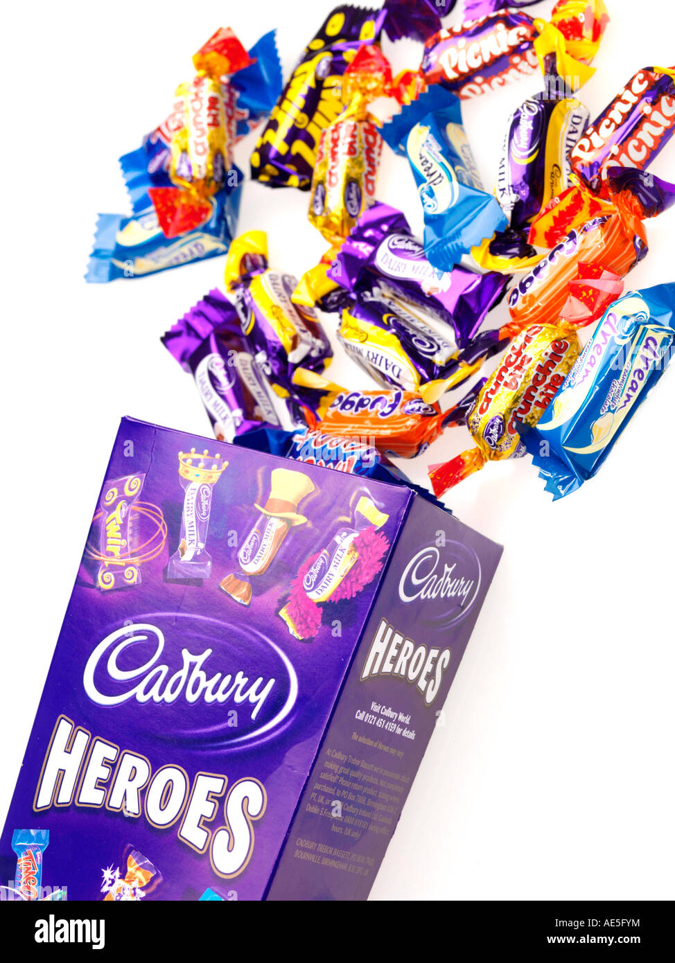 Box of cadbury heroes chocolates hires stock photography and images