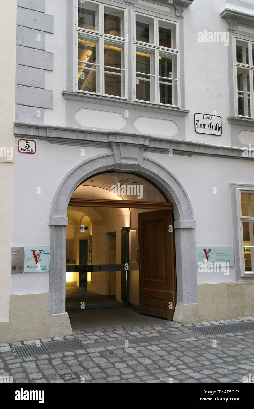 Mozart House entrance Domgasse Austria Vienna Stock Photo