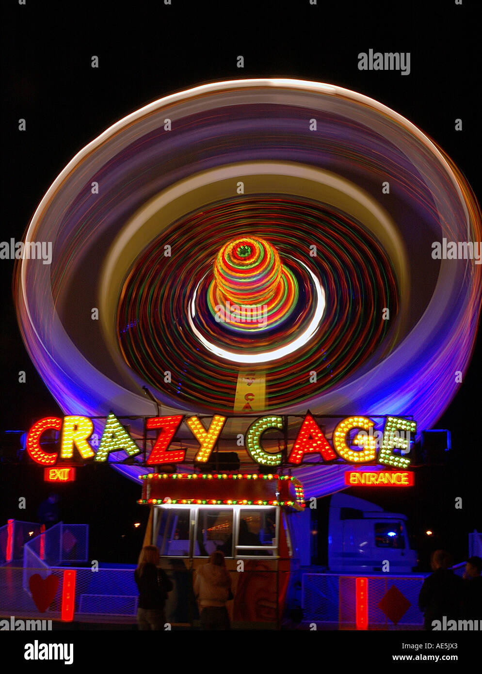 Crazy Cage Fairground Ride Stock Photo - Alamy