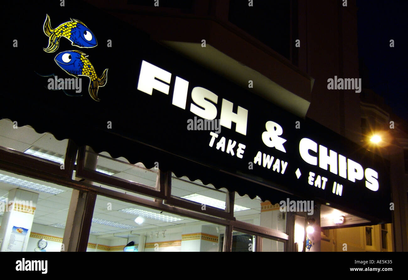 fish and chip shop Brighton Stock Photo Alamy