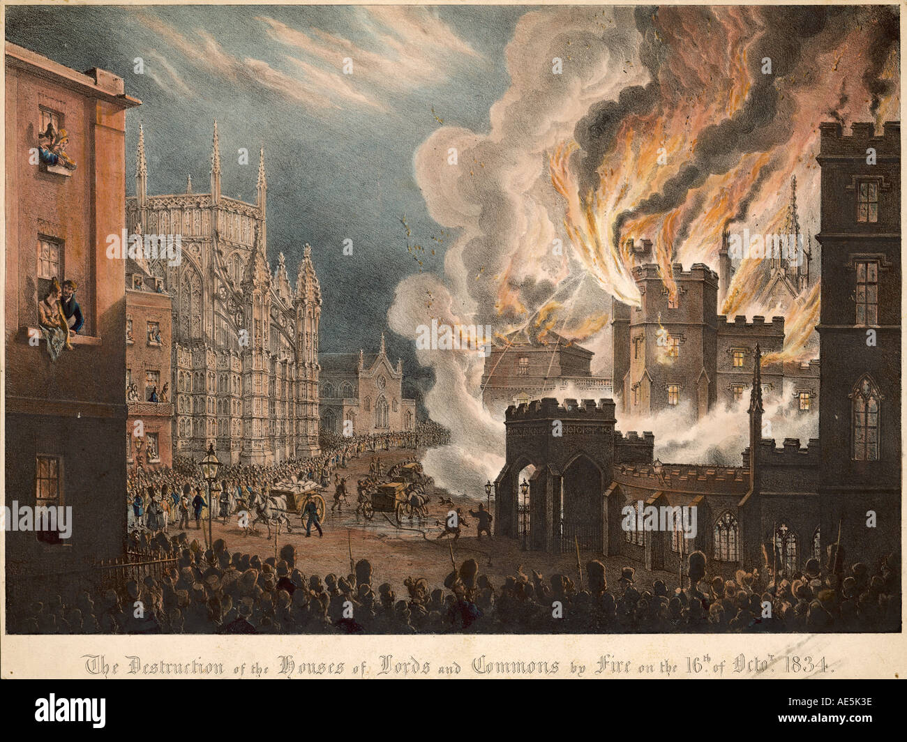 Fires Westminster 1834 Stock Photo